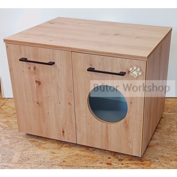 Timbo macska WC szekrény ajtó vagy oldalon lévő bebújóval - S-es méretben